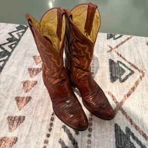 Vintage Justin Boots Lizard Skin